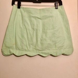 Lilly Pulitzer Green Seersucker Skirt NWOT